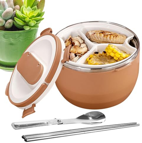 Ensaladera Térmica Caliente Para Comidas Calientes En Viaje, A Prueba De Fugas Portátil Ensaladera Con Múltiples Compartimientos Para Camping Escuela Niños Adultos Uso Diario