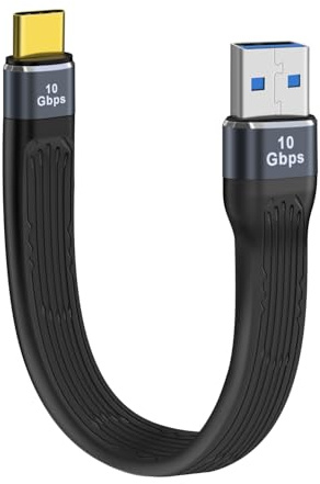 HuaLiSiJi Cable USB A USB C 3.1 Cable USB A Tipo C Carga Rapida Corto PD 60W Transmisión de Datos 10Gbps para Teléfonos Móviles Tipo C, Tabletas (Macho, 13 cm)