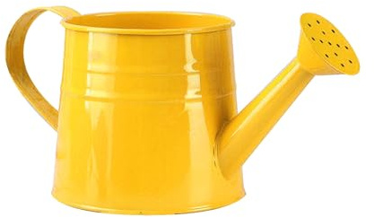 Small Metal Watering Can Outdoor Indoor Watering Can Plants Sprinkler Pot Gardening Tool, Galvanised Water Cans Garden Jug with Sprinkler Rose Head, Ideal for Flowers Houseplants (Yellow)