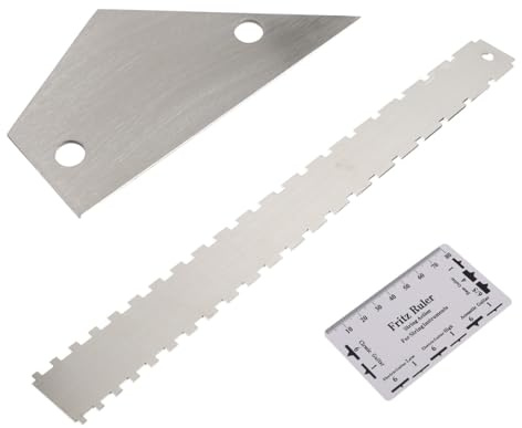 NOLITOY 3 Stück Teiliges Gitarren Messwerkzeug mit Kerbierter Hals Lineal Gerader Saiten Höhenmesser und Notched Straight Edge Präzises Gitarren Leveling Tool für Gitarre Akustikgitarre