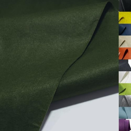 TOLKO 1m Bastelfilz leichter Filzstoff Meterware | 1,5 mm dick | Filzmatte Untersetzer Dekofilz Taschenfilz zum Nähen und Basteln | 96 cm breit | Nadelfilz Filz Meterware (Loden Grün)