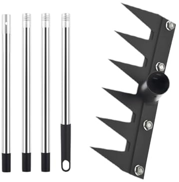 Bohany Outil à Désherber à Manche Long - Râteau à Désherbage de Jardin avec Manche,Longueur Télescopique Ergonomique pour Arrachage et Ameublissement Sol Jardin Pelouse