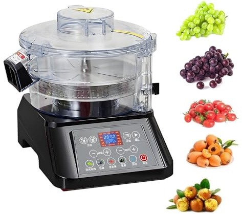 SHUMIAO Sbucciatore Elettrico per UVA, Sbucciatore per Bucce D'uva a Rotazione Automatica, con Display Intelligente, Regolazione Multi-Marcia, Facile da Pulire per Uso Domestico E Commerciale Black