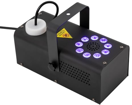 Nebelmaschine mit RGB LED Beleuchtung, 500W Tragbare Vertikal Nebelmaschine mit Fernbedienung 6000CFM Nebelausstoß 33.8oz Tank für Bühne Party DJ Veranstaltung
