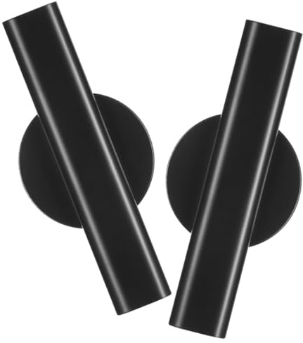 TOGEVAL Tubes Métalliques Muraux pour Fleurs Fraîches et Séchées Lot de 2 Support Mural Noir Minimaliste pour Décoration de Chambre et Intérieur