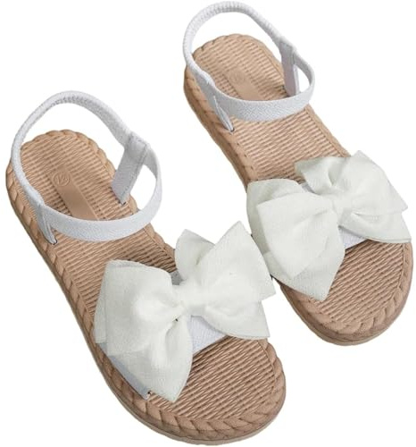 Bekväm promenadsandal för dam - ortopediska sandaler öppen tå platta sandaler sommar rosett blomma vackra utomhusskor avkoppling nakna fötter minimalistisk ankelrem
