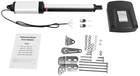 Azionamento automatico per cancello a battente con 2 metodi di sblocco, apriporta elettrico, 60 W, nero