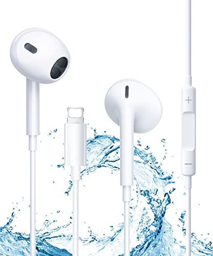 Auriculares para iPhone,Cascos Cable con Aislamiento de Ruido Soporte