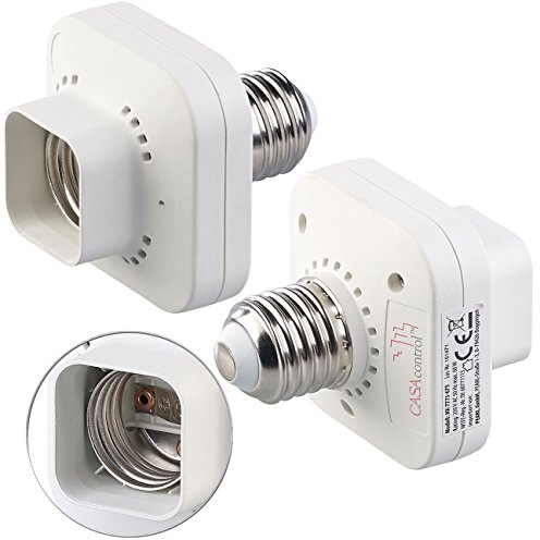CASAcontrol Zubehör zu Funkschalter für Lampe: 2er-Set E27-Lampenfassungen für kinetische Funk-Schalter KFS-100, 60 W (Funkschalter mit Empfänger, Lichter nachrüsten)