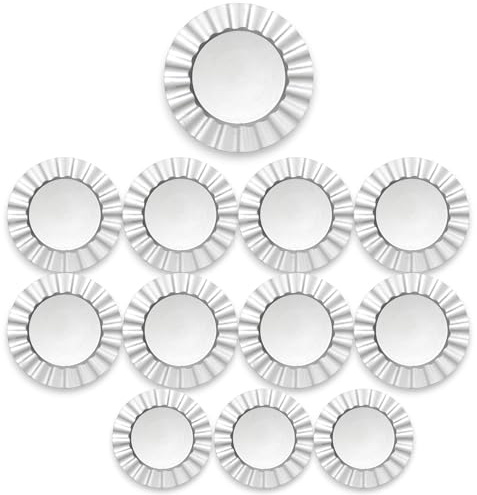 12 sottopiatti Argento in plastica Rigida Tondo 33 cm Bordo Ondulato cenone sotto Piatto