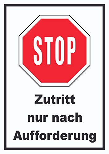 HB-Druck Stop Zutritt nur nach Aufforderung Schild A5 (148x210mm)