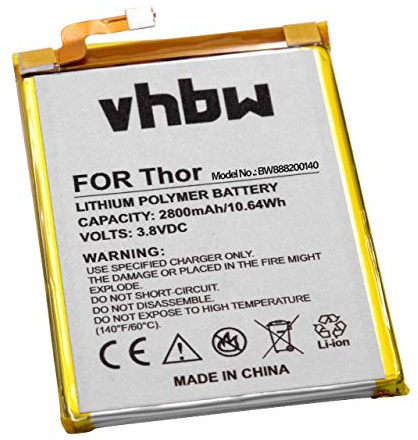 vhbw Akku kompatibel mit Vernee Thor | Handy Smartphone Telefon (2800mAh, 3,8V, Li-Polymer)