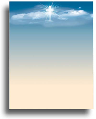 Cross in the Sky religiöst brevpapper - 80 ark