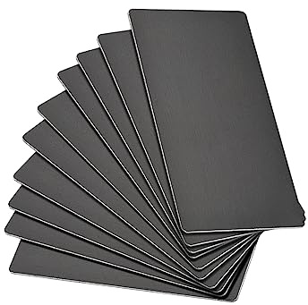 sourcing map Leere Metallkarte 80x40x1mm Eloxierte Aluminiumplatte für DIY Laserdruck Gravur Schwarz 15 Stück
