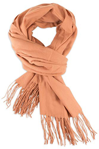 fashionchimp Damen-Schal mit Zierfransen,warm und flauschig, kratzfrei, Winter-Schal mit Kaschmir