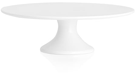 Kanwone - Alzata per torte in porcellana, rotondo, 30 cm, per dolci, per feste, decorazione casa, colore: bianco