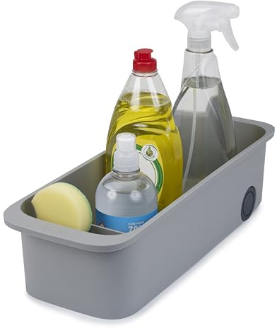 Joseph Joseph CupboardStore Easy-access wheeled Storage Caddy, Under Sink Kitchen Organiser- Grey