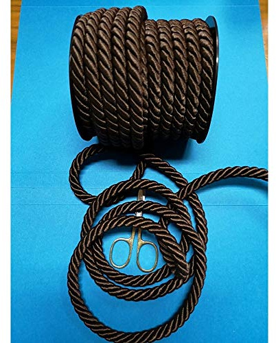 PIZZITALIANI Passamaneria decorativa - Cordone Intrecciato 10mm x 10m, MARRONE – Corda Decorativa flessibile, Cordoncino per decorazioni e Artigianato, Made in Italy