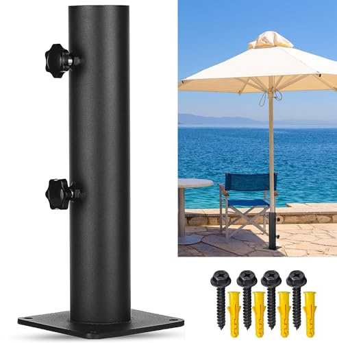 VANROUG Patio Umbrella Bases Heavy Duty Umbrella Holder Outdoor Umbrella Base Stand Mount Umbrella Clamp for Decks, Docks, Patios, Garden, Pontoons, Picnic Tables (1)