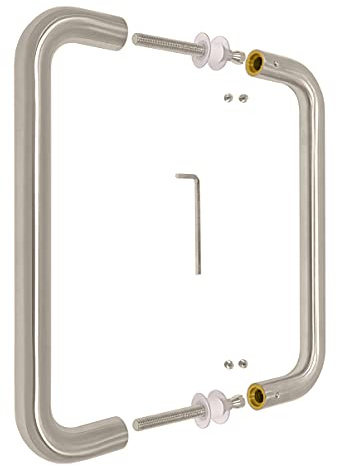 ZEROplus Satin Stainless Steel Pull Handle, 19mm Diameter x 225mm Centres, Back to Back Fixing, Pair