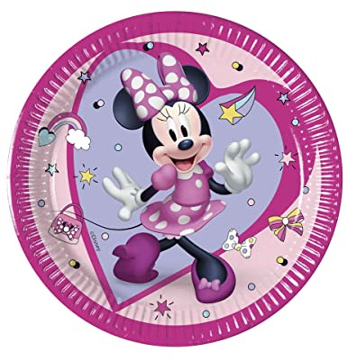 8 Assiettes en carton Minnie Junior 20 cm - Violet - Taille Unique