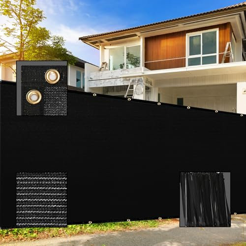SUNNY MOOD 3,5 'x 20' su ordinazione dimensione nera schermo Privacy schermo parabrezza 160 GSM grado commerciale Mash materiale UV Block - Dimensione su ordinazione accettata