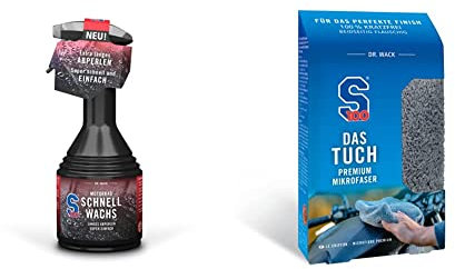 Dr. Wack – S100 Motorrad Schnellwachs 500 ml & S100 DAS Tuch 40 x 40 cm I Premium Mikrofasertuch für kratzfreies Polieren vom empfindlichen Lacken I Extrem weich, flauschig & fusselfrei