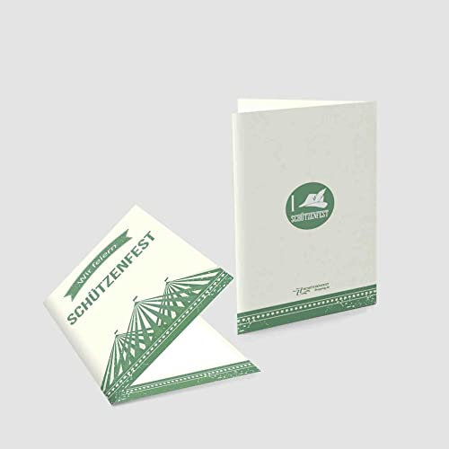 Kartenkuss 10 x Einladungskarten zum Schützenfest mit passenden Umschlägen, Einladung zum Schützenfest im Set zu 10 Stk. Vintage Design