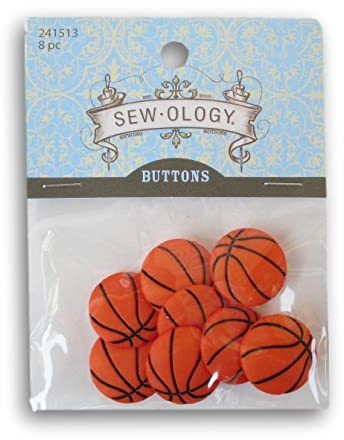 Decorative Shank Buttons for Sewing Craft Projects (Basketball (8 Pc))