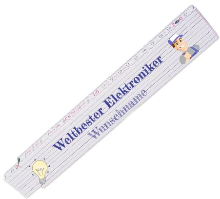 Zollstock – Weltbester Elektroniker - personalisiert mit Namen - Glieder-Maßstab mit Wunsch-Namen - Meterstab individuell bedruckt
