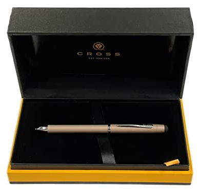 Cross Tech3+ Multifunktions-Kugelschreiber, hellgoldfarben, 4-in-1 Kugelschreiber, rote und schwarze Tinte, 0,5 mm Bleistift und Eingabestift