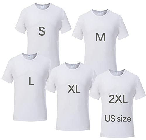 ORJ 5 PCS Unisex Sublimation Blank T Shirt White Polyester Shirts Crew Neck Short Sleeve for Sublimation T Shirt
