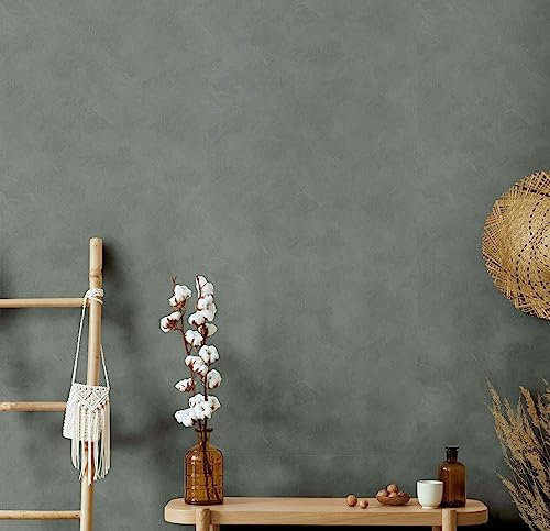 marburg Papier peint anthracite bois/pierre Papier peint intissé pour salon ou chambre Made in Germany 10,05 x 0,70 m