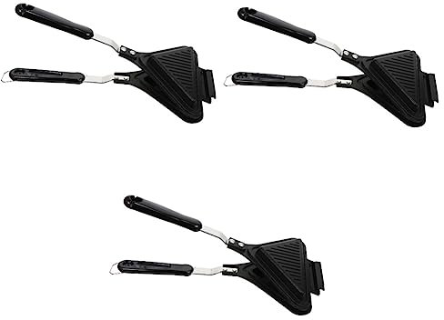 OQHAIR 2 Stück Sandwich-Pfanne, Eierpfanne, Pfannkuchenform, antihaftbeschichtetes Backblech, tragbare Grillplatte, kompakter Sandwich-Maker, Presse, Waffeleisen, Aluminiumlegierung, schw