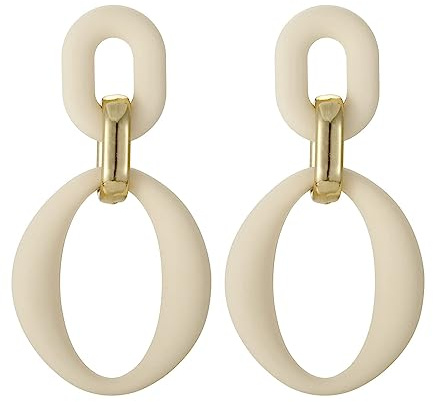 SIXDUTON Pendientes De Oval Acrílicos Para Mujeres, Oval De Pendientes Llamativos Bohemios Joyería De Moda (Marrón claro)