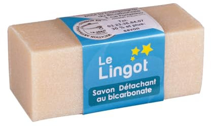 La Compagnie du Bicarbonate - Savon de Marseille Détachant Avec Bicarbonate de Soude 80g - Pour Tous Les Tissus, Taches Rebelles, Cols Chemises - Toutes Surfaces, Y Compris Alimentaire