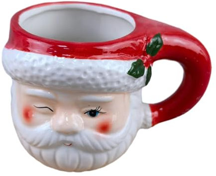 CAPIJIONG 301-400ml Europäische Und Amerikanische Kreative Reverse Buckle Handgemalte Keramik Weihnachtsmann Wasser Tasse, Geprägte Keramik Weihnachtsdekoration Cup-Weihnachten Tasse