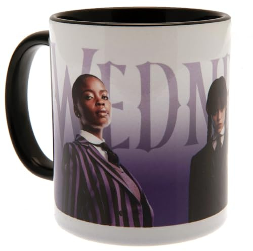 Pyramid International Grande tasse à café Mercredi (design Nevermore Students) 325 ml dans une boîte cadeau de présentation. Tasses en céramique pour femme. Tasse à thé de haute qualité – Produit