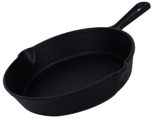 GrillGott Gusseisenpfanne Ø 22 cm Gusseisen-Pfanne mit 2 Ausgüssen & Griff - kratzfest & Antihaft-pfanne, Gusseisenpfanne zum Grillen, Rösten, Anbraten, hitzebeständig & wärmespeichernd