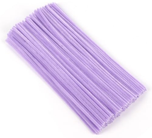 100 Stück Pfeifenreiniger, Lila Pfeifenreiniger Chenilledraht 6mm*30cm, Pfeifenputzerdraht für Handwerk DIY Craft Projekte Chenilledraht Biegeplüsch zum Basteln und Dekorieren Pipe cleaners purple