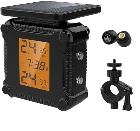 Système de surveillance de la pression des pneus TPMS pour motos - Charge solaire - Orange