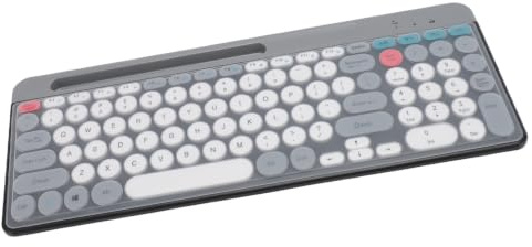 Clavier et Souris sans Fil, 2,4 GHz/Bluetooth Rétro Clavier Souris Silencieuse Ordinateur Clavier et Souris Combos pour PC Ordinateur Portable de Bureau OS X Android