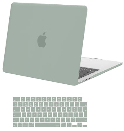 MOSISO Kompatibel mit MacBook Air 13 Zoll Hülle M5 M4 M3 M2 2026 2025-2022 | Ultradünne Hartschale Hülle für MacBook Air 13,6 Zoll A3449 A3240 A3113 A2681 & Tastaturschutz, Antikes Grün