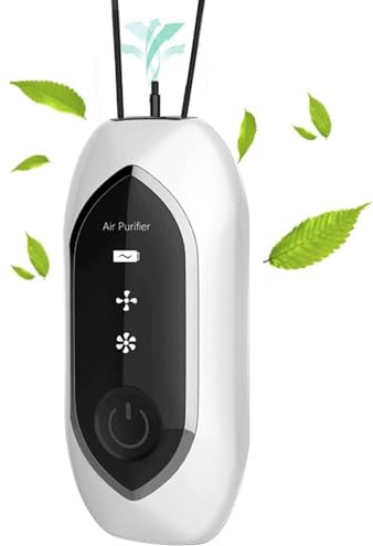 KSGSFSA Portable Hanging Negative Ion Air Purifier, Personal Wearable Mini Air Purifier, Available for Both Men and Women(White)