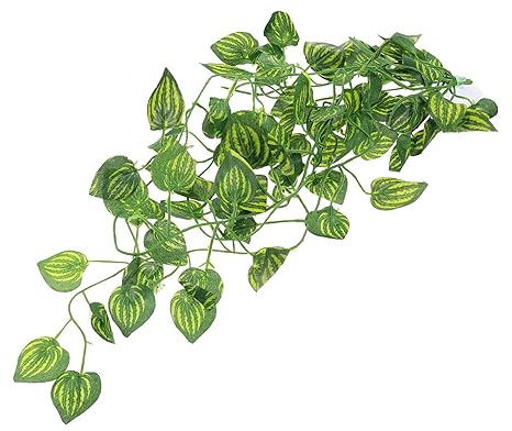 BESPORTBLE 2St Landschaftsbau Pflanzen Haustier Lebensraum Terrarien Reptilienblätter aquariumpflanzen Terrarium zubehör Eidechsen Geckos Käfigdekor imitiertes Weindekor Plastik Green