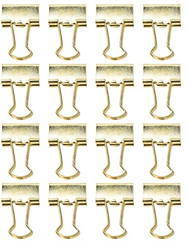 Operitacx 16stücke Goldene Binder Clips Büroklammern Papier Klemmen Für Akten Dokumenten Rechnungen Organisation Aufbewahren Ordnen Schnell Sauber Binden