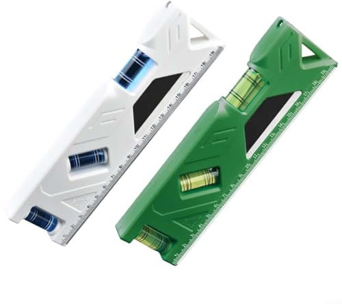 200mm Mini Level Gauge High-Precision Horizontal Vertical Measure Protractor ABS Shockproof Magnetic Adsorption 3-in-1 Measuring Tool for Woodworking Door Frames 2PCS