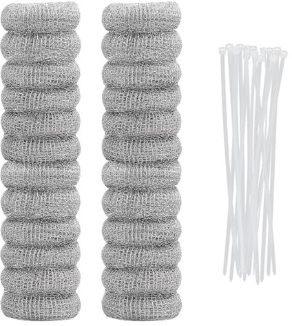 24 Pcs Lint Traps Febwind Catcher for Washing Machine Stainless Steel Washing Machine Lint Snare Traps Washer Hose Lint Traps Laundry Mesh Washer Filter with 24 pcs Cable Ties