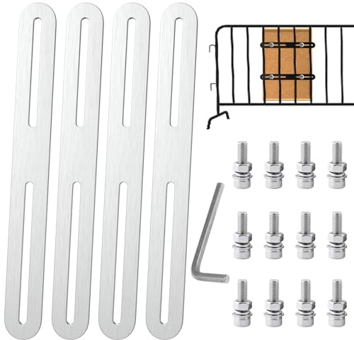 HO2NLE 4 Pezzi Fissaggio per Cassetta Postale Argento Connettori Piani Regolabili 215 × 24mm Staffe Piatte Forate per Riparazione Fissaggio Mobili e Legno Progetti Fai da Te