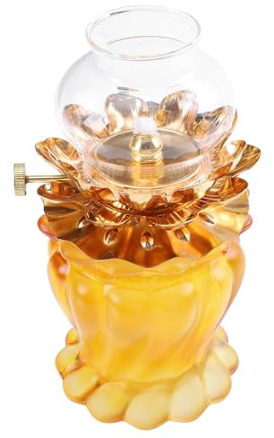 TOPBATHY 1 Stück Butterlampe Öllampe Kamin Batterie Kerzen Ultra Lampen Für Innen Öllaterne Paraffinöl Für Innenlampen Lampenöl Innenduft Innenöllampe Legierung Gelb